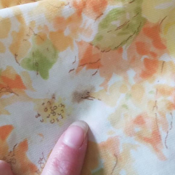 Vintage Figurfit Gown & Matching Robe Sz Medium Orange/Yellow Floral Pattern - Picture 15 of 16